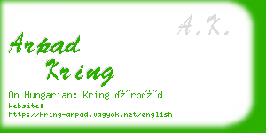 arpad kring business card